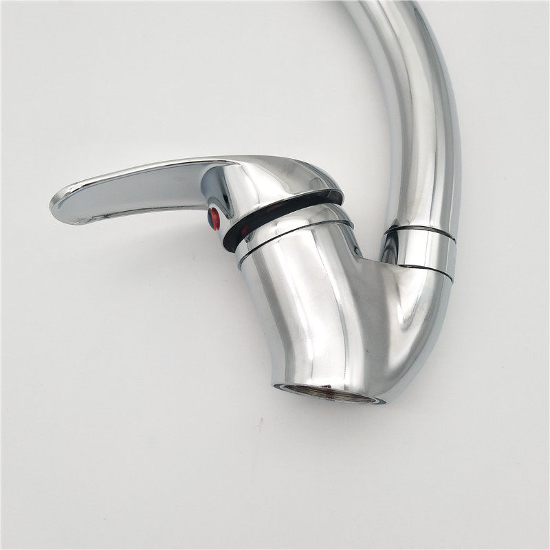 Virtuvės C formos maišytuvas karštam ir šaltam vandeniui, cinko lydinys, modelis C-0057, keramikinis vožtuvo branduolys, vožtuvo sėdimosios dalies skersmuo 40 mm