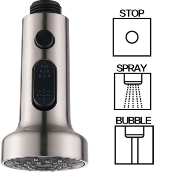 Αποσπώμενη κεφαλή βρύσης κουζίνας - ABS, χειροκίνητη εγκατάσταση, ηλεκτροχρωμιωμένη επιφάνεια, μοντέλο 61016, 4 λειτουργίες ψεκασμού: ψεκασμός, μασάζ, φούσκα, βροχή