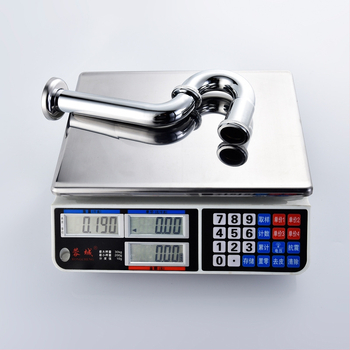 Αποχετευτικός σωλήνας νεροχύτη σε σχήμα U, κάμψη τύπου P, χαλκοχρωμιωμένος, WT05, τοίχο-μονταρισμένος