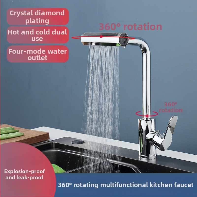 Virtuvės praustuvo maišytuvas, ABS medžiaga, keraminis vožtuvo korpusas, vertikalus montavimas, įėjimo/išėjimo skersmuo 60/80, modelis JF001