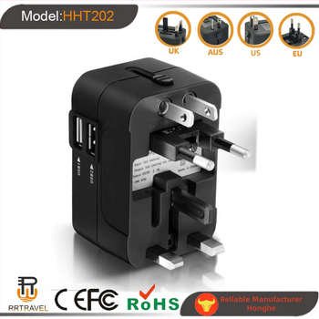 Adaptor universal de călătorie USB cu convertor de alimentare — RRTRAVEL, convertor global multi-funcțional, CE, FCC, ROHS, BS8546, UKCA