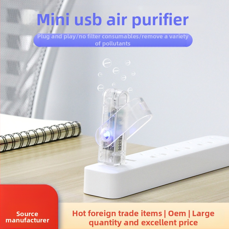 Jingcheng USB портативен мини пречиствател на въздуха с отрицателни йони – премахва дим, мъгла и PM2.5 прах