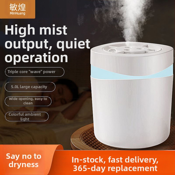 Minhuang HSK USB τροφοδοτούμενος υγραντήρας οικιακής χρήσης, κατάλληλος για χώρους έως 10 τ.μ., δεξαμενή 4.1–6.0 L, 3 εξόδοι ομίχλης