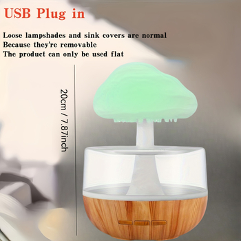 H12 USB захранван овлажнител за атмосфера с ароматерапия, резервоар 0,5–1 л, обхват 41–60 м²