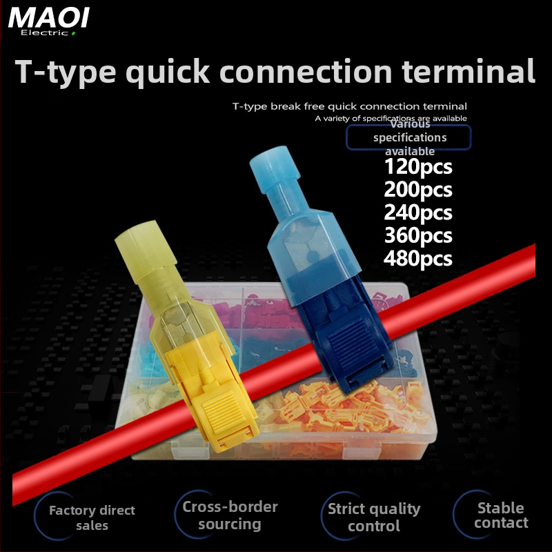 T tipo greitasis laidų jungiamasis terminalas pagrindinei ir filialinei linijai, įprasta sąsaja, 15A, AC220V