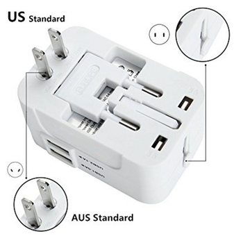 RRTRAVEL adaptor de călătorie universal, compatibil cu prizele UK/EU/US, convertor de prize globale, certificat CE FCC ROHS