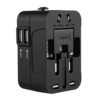 RRTRAVEL adaptor de călătorie universal, compatibil cu prizele UK/EU/US, convertor de prize globale, certificat CE FCC ROHS