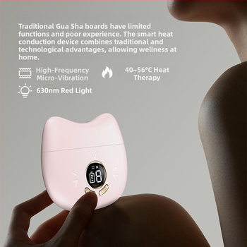 Fizioterapijos masažuoklis, nešiojamas namų naudojimui, su šildymo funkcija ir karštojo suspaudimo masažu, įmontuota 300–500 mAh baterija, IPX0