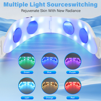 HY73 Ηλεκτρική συσκευή V‑προσώπου με μικρορεύμα, 6 λειτουργίες LED φωτισμού, φορητός επαναφορτιζόμενος μασάζ προσώπου