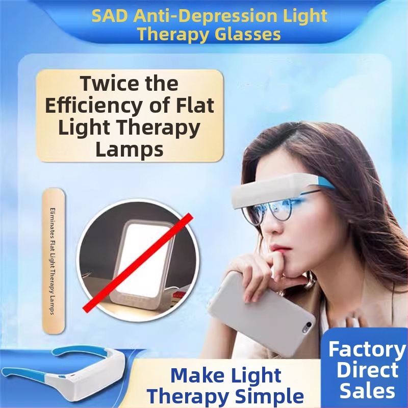 Naočale za svjetlosnu terapiju koje se nose na glavi; niskointenzivno plavo/bijelo svjetlo; ugrađena baterija 300–500 mAh; trajanje 1–3 h; težina 65 g; dimenzije 185×165×42 mm; funkcija tajmera