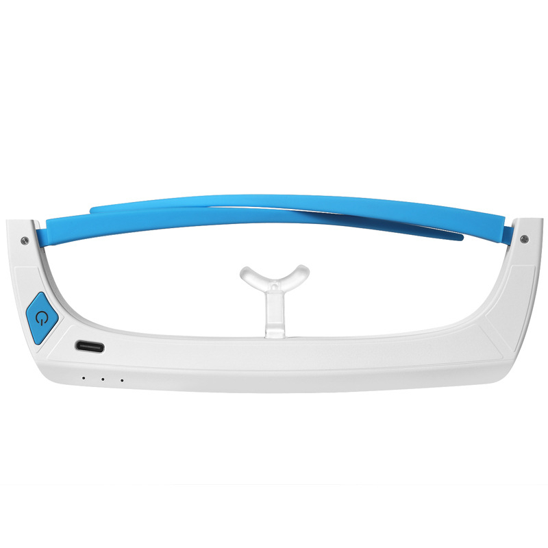 Naočale za svjetlosnu terapiju koje se nose na glavi; niskointenzivno plavo/bijelo svjetlo; ugrađena baterija 300–500 mAh; trajanje 1–3 h; težina 65 g; dimenzije 185×165×42 mm; funkcija tajmera