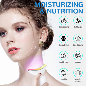 Kakla skaistumkopšanas ierīce ar funkcijām tīrīšana, grumbu noņemšana, ādas atjaunošana un gaišuma uzlabošana (iekšējā baterija 300-500 mAh, portatīva, IPX1)