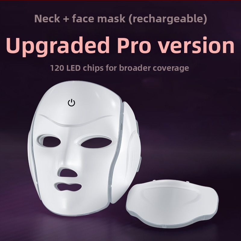 Маска за лице с шия, фотонна грижа за красотата, масаж на очите, подмладяване и изсветляване на кожата; презареждаема; за домашна и професионална употреба