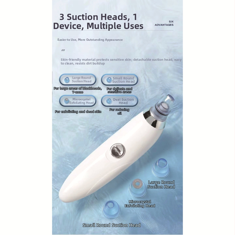 Elektrinė spuogų ir juodųjų dėmių šalinimo priemonė – porų valymo įrankis, įkraunamas, namų naudojimui