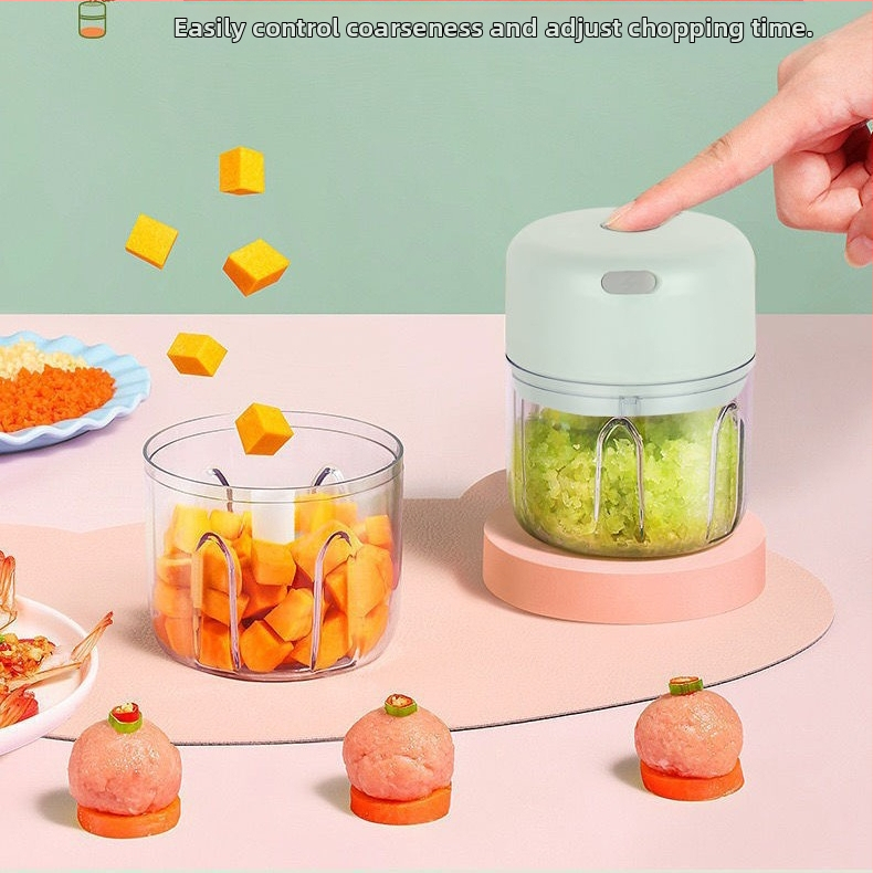 USB įkraunamas elektrinis česnako presas ir mini česnako pastos gamintojas, nešiojamas automatinis daugiafunkcinis česnako mikseris, PP korpusas