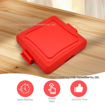 Mikrobangų pusryčių keptuvė sumuštiniams ir dešrelėms – Junsheng; silikonas + geležis; modernus minimalistinis dizainas; išleista 2024.