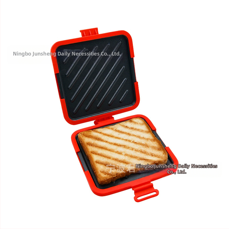 Mikrobangų pusryčių keptuvė sumuštiniams ir dešrelėms – Junsheng; silikonas + geležis; modernus minimalistinis dizainas; išleista 2024.