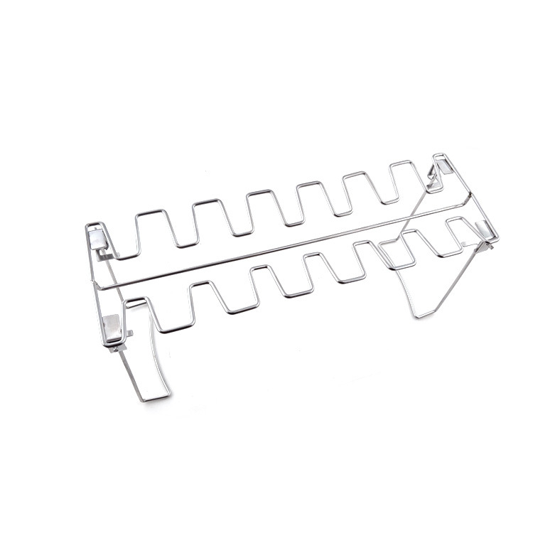 Sklopivi držač za pileća bedra od nehrđajućeg čelika, s 14 odjeljaka i mrežom za roštilj