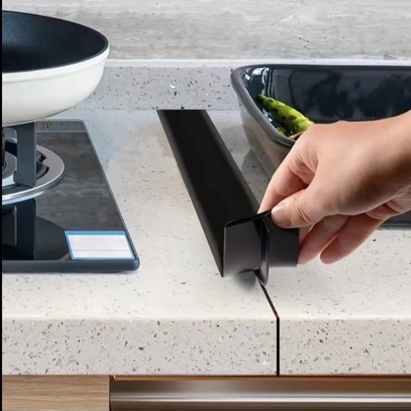 Silicone tarpo uždarymo juosta tarp viryklės ir stalviršio, atspari riebalams ir nešvarumams, virtuvės sandarinimo juosta