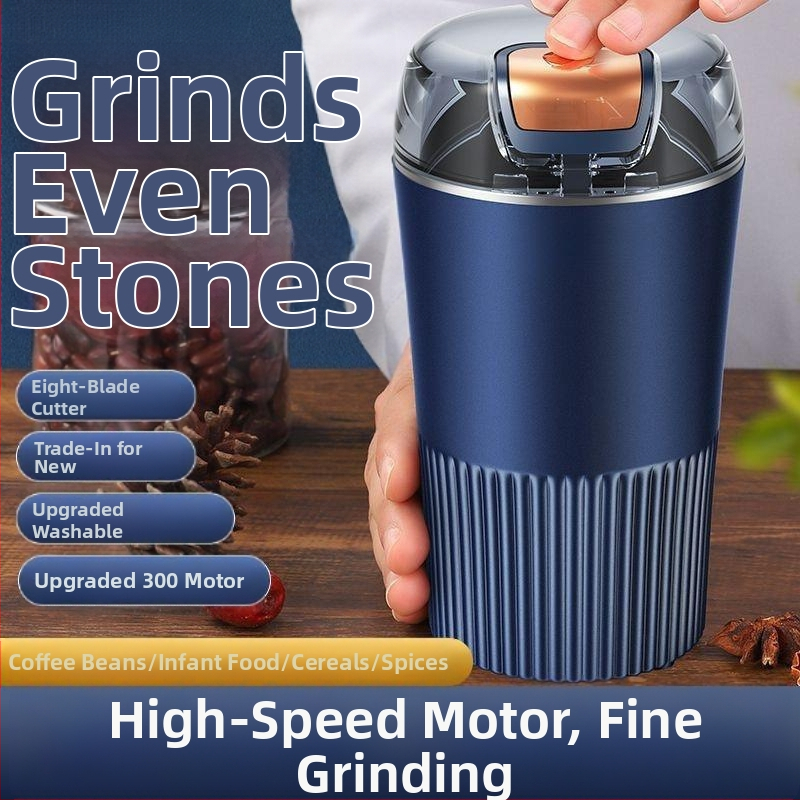 Портативна многофункционална мелничка за дома с корпус и съд от неръждаема стомана, капацитет под 1 л, 2 остриета, скорост 10000–19999 rpm, напрежение 111–240 V, напълно автоматична, ретро стил