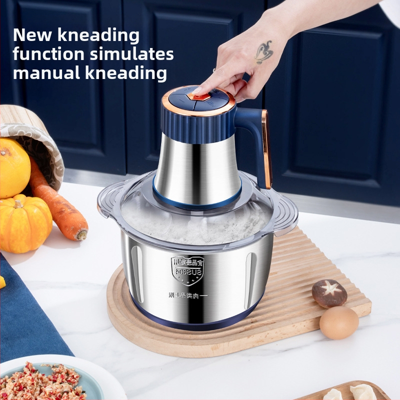 Месомелачка за домакинство, капацитет 5–10 л, 111–240 V, 10 000–19 999 об/мин, 4 остриета с двойно смесване, корпус и купа от неръждаема стомана