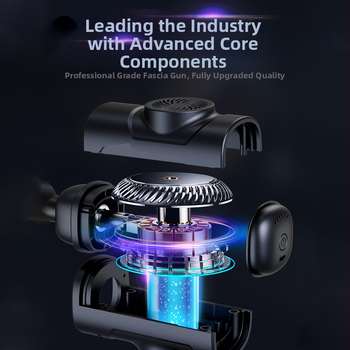 Masajer Fascia Gun, motor cu perii, portabil, 4 capete de masaj, baterie încorporată 800–1000 mAh, autonomie 3–6 h, zgomot 36–45 dB