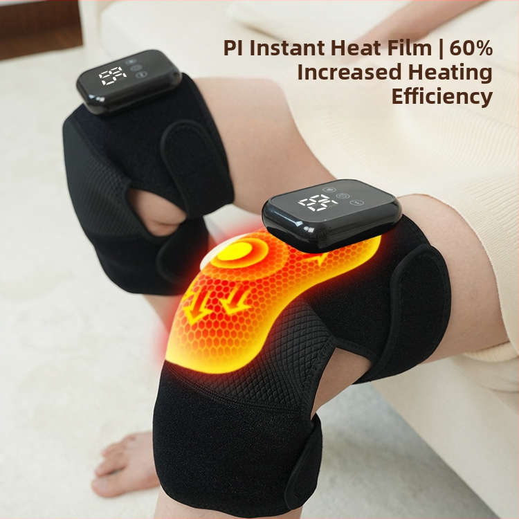 Масажор за коляно с нагряване и вибрация; нагряваща подложка за коляно с горещ компрес; три нива на контрол на вибрацията и нагряването; температура 48–58°C; мощност 8W; напрежение 5V