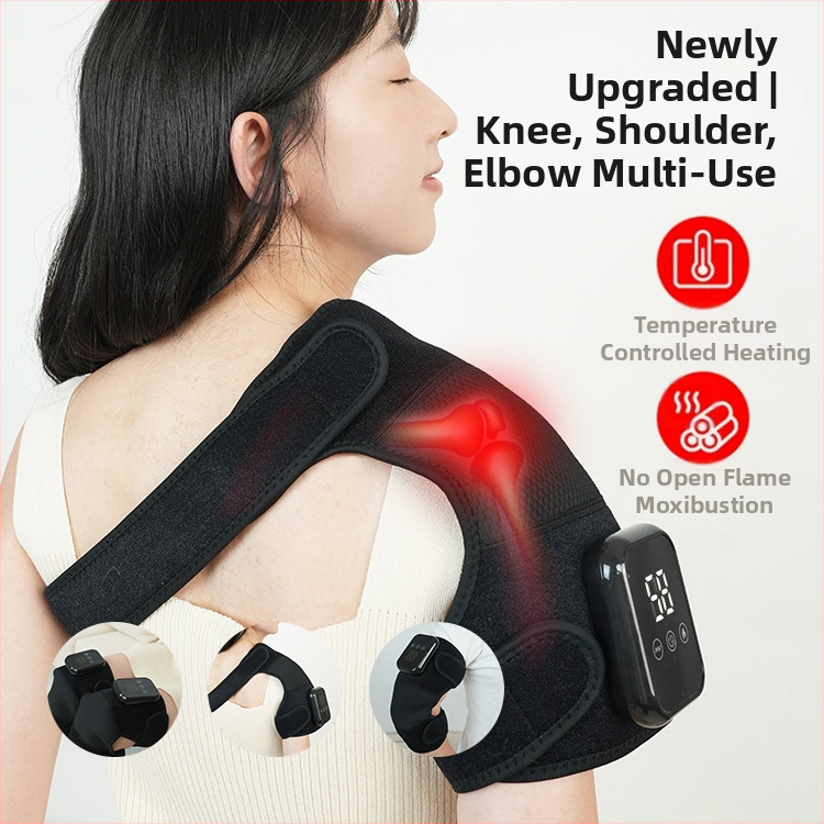 Масажор за коляно с нагряване и вибрация; нагряваща подложка за коляно с горещ компрес; три нива на контрол на вибрацията и нагряването; температура 48–58°C; мощност 8W; напрежение 5V