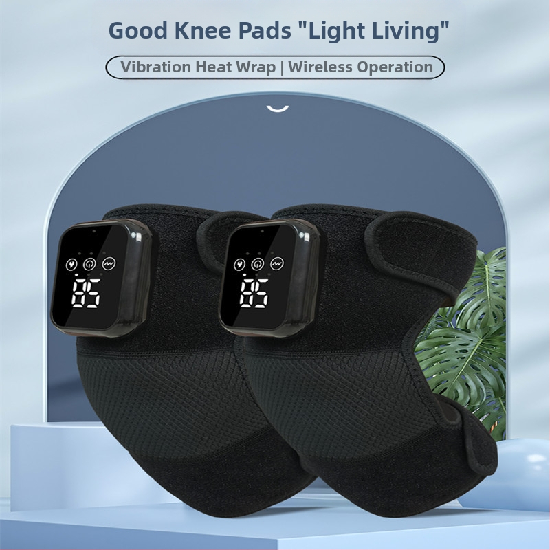 Masaža koljena s grijanjem i vibracijom; grijana podložna koljena s toplim kompresom; tri razine kontrole vibracije i grijanja; temperatura 48–58°C; snaga 8W; napon 5V