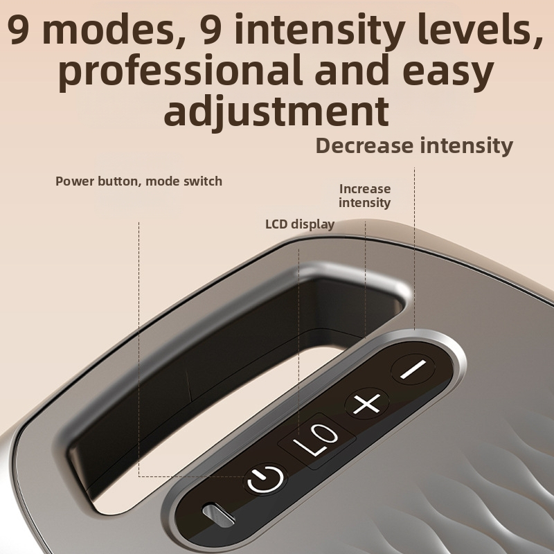 Фасциален масажор за цялото тяло с LCD дисплей, 6+ глави за масаж, мотор с четки, вградена батерия 1200–2000 mAh, шум под 36 dB