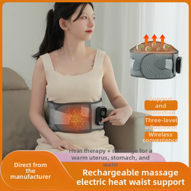 Bežični grijaći pojas za struk s toplinskom kompresijom i fizioterapijom — punjiv, mehaničko upravljanje, nepromjenjiva brzina, vibracija