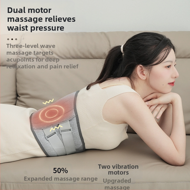 Безжичен колан за талия с нагряване, топлинен компрес и вибрация — презареждаем, механично управление, безстепенно регулиране на скоростта