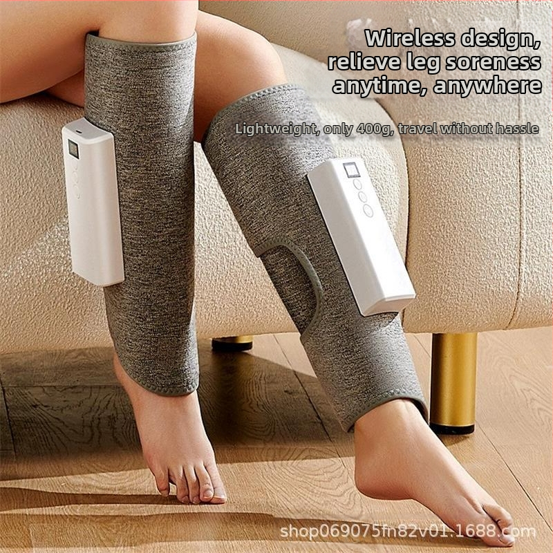 Масажор за крак с въздушна възглавница и компресия за подбедрица и коляно – безжично зареждане, масаж с въздушна възглавница, 5V, 5W, 35–45°C