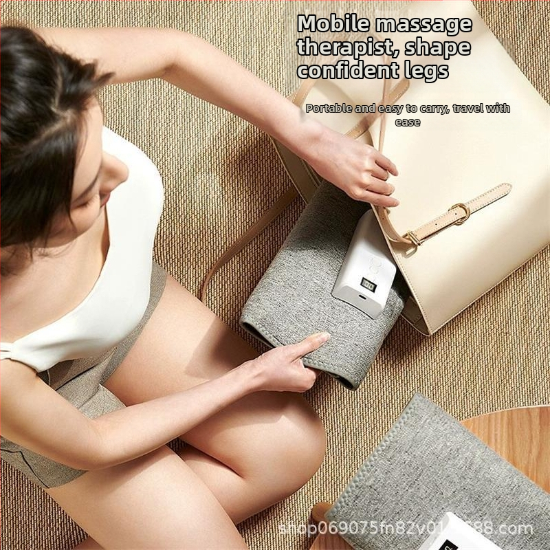 Масажор за крак с въздушна възглавница и компресия за подбедрица и коляно – безжично зареждане, масаж с въздушна възглавница, 5V, 5W, 35–45°C