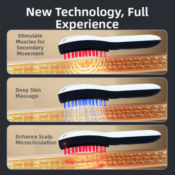 S6 Масажна четка за скалп със светлинна терапия, EMS, пръскане, топка за подаване на течност и вибрация
