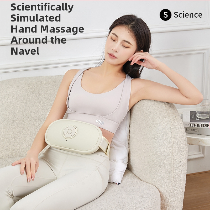 Dispozitiv de masaj pentru abdomen, cu compresie caldă, model A8, alimentare prin încărcare, control cu buton, greutate 1,35 kg