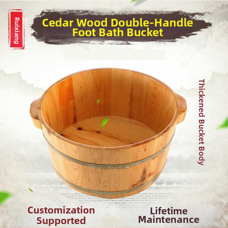Ruixiang дървен барабан за ванна за крака, барел стил, за възрастни