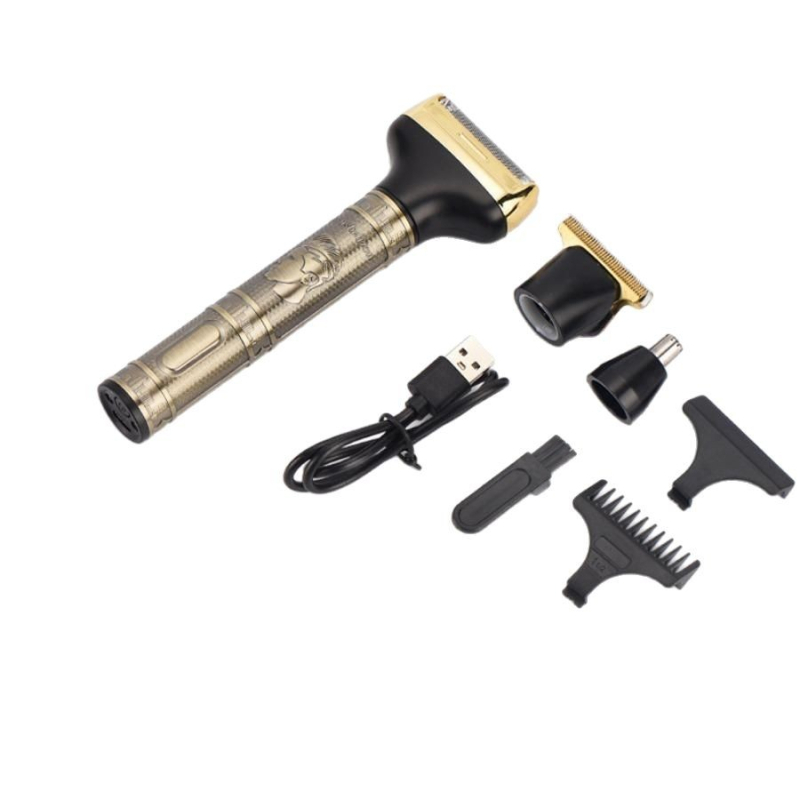 LARGNER 3-σε-1 επαναφορτιζόμενος ηλεκτρικός ξυριστήρας με αιωρούμενη κεφαλή, κεφαλή κοπής μαλλιών και trimming μύτης, αποσπώμενο πλυόμενο λεπίδι, 60 λεπτά λειτουργίας