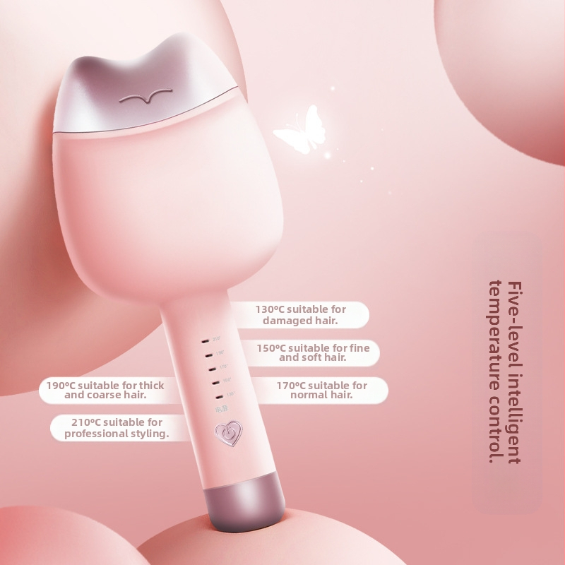 Електрическа маша за къдрици с керамичен нагревател, 4 температури (170–230°C), 65W, 110–240V, за мокра и суха коса