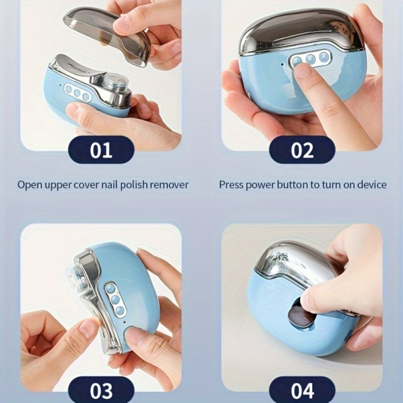 4-в-1 електрическа машина за маникюр с вградена лампа за полимеризация, преносим пластмасов корпус – подходяща за деца и възрастни