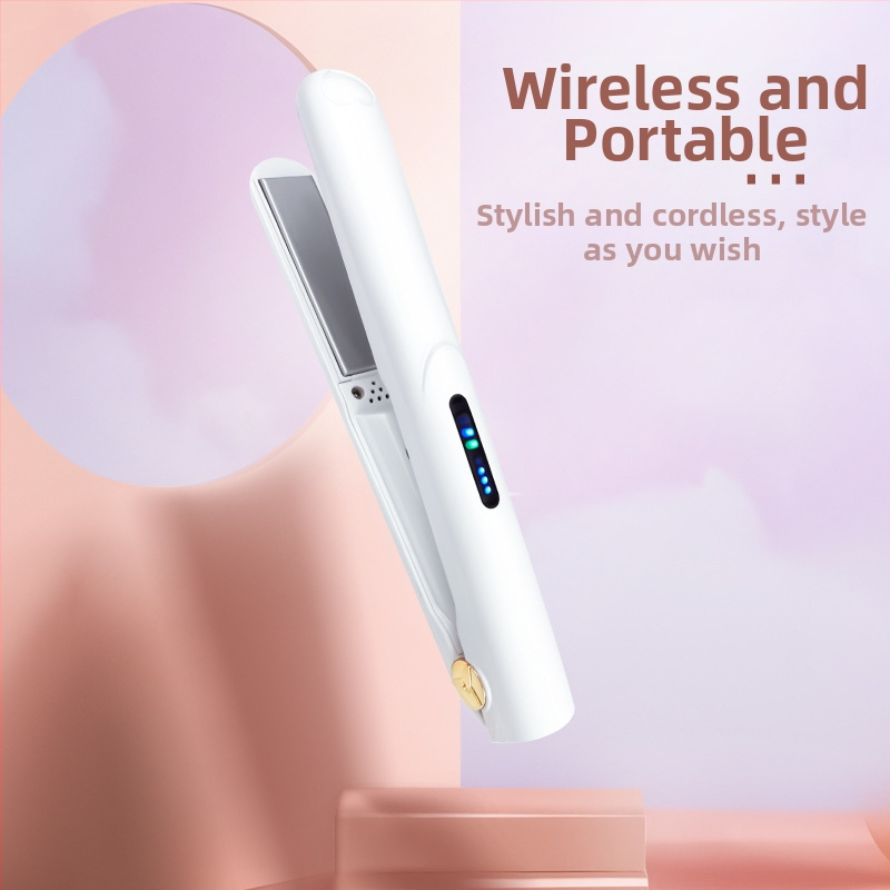 Безжично двуфункционално устройство за къдрене и изправяне, турмалинов керамичен нагревател, диаметър 16–20 мм, 3 нива температура, стилизиране за 1–2 минути