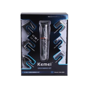KEMEI KM-5898 USB зареждащ се електрически подстригвач с LCD дисплей и остриета от неръждаема стомана