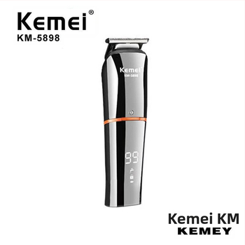 KEMEI KM-5898 USB зареждащ се електрически подстригвач с LCD дисплей и остриета от неръждаема стомана
