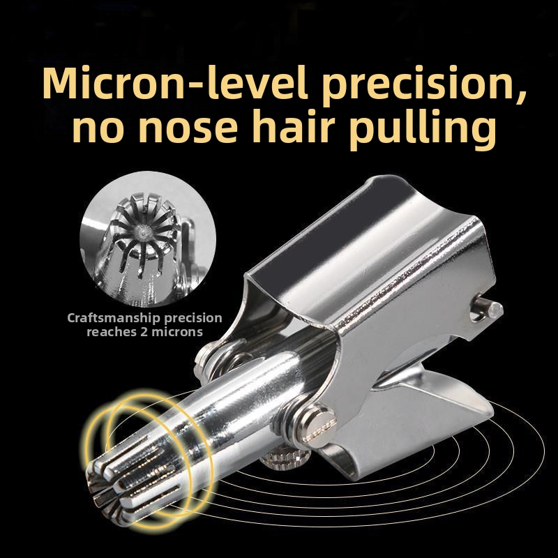 Ръчен тример за носни косми – неръждаема стомана, изцяло водоустойчив за миене, безбатериен бръснач и тример за носни косми