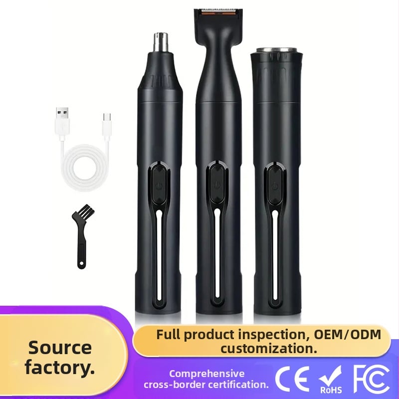 Ανδρικός 3‑σε‑1 τρίμερ για μύτες και ξύρισμα – ηλεκτρικό εργαλείο περιποίησης για нос, ξύρισμα και σχηματισμό φρυδιών, επαναφορτιζόμενο, με αποσπώμενη και πλενόμενη κεφαλή κοπής