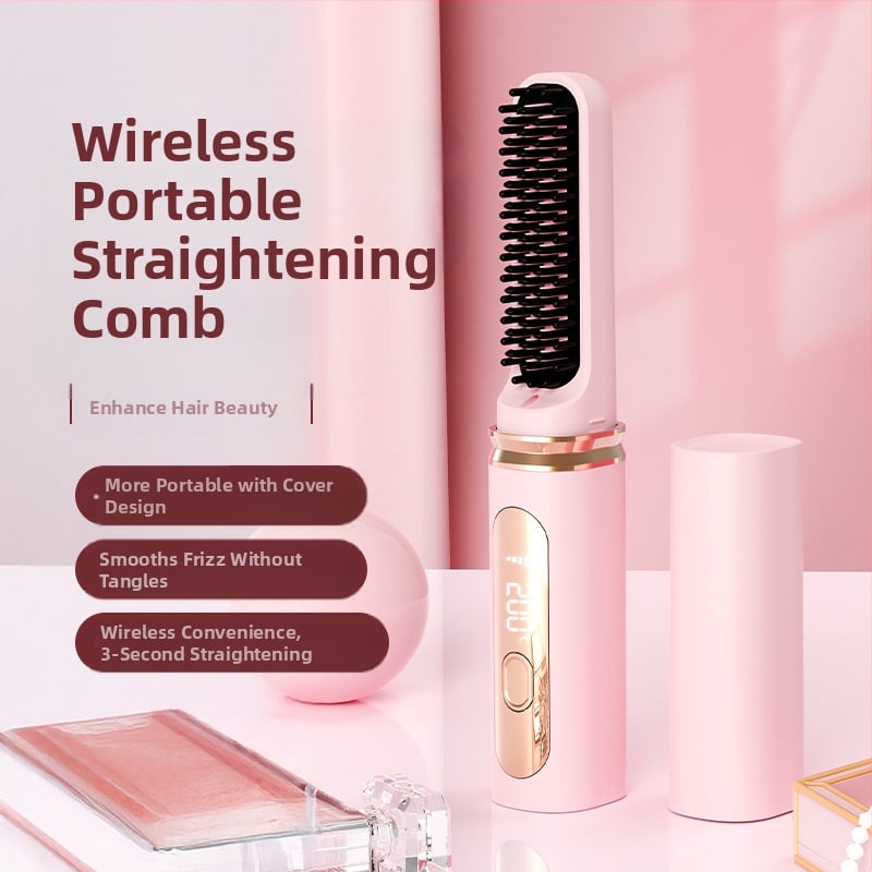 Bezkabel matu gludināšanas ierīce – mini, keramikas plāksnes, negatīvi joni, 4 temperatūras līmeņi, 35W, 3.7V