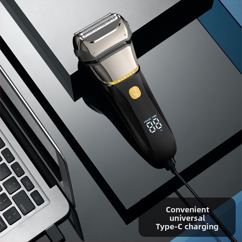 Elektrický holiaci strojček s celotelovým umývaním, LED displej, 3‑hlavý recipročný systém, nabíjateľný, max. výkon 5W