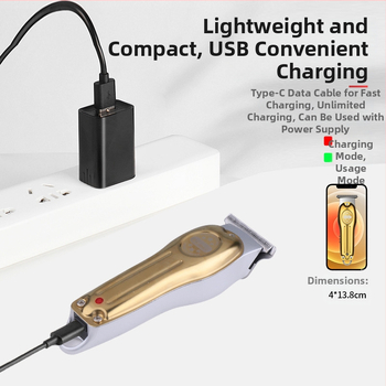 Kemei KM-679 Τριμάριστής μαλλιών με brushless κινητήρα, επαναφορτιζόμενος, κεφαλή κοπής από ανοξείδωτο ατσάλι, κεφαλή αφαιρούμενη και πλένεται, χαμηλός θόρυβος