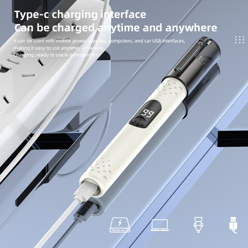 Deguna matu griezējs ar iebūvētu akumulatoru, uzlāde, digitālais displejs, pilnīga ķermeņa mazgāšana (Akumulatora jauda 100–300 mAh)