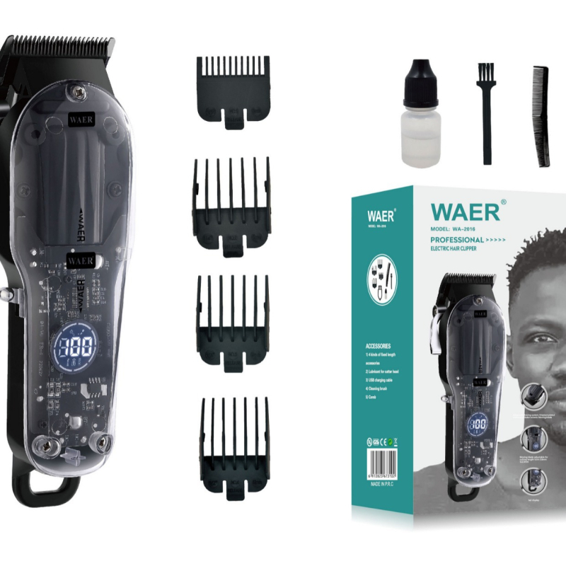 Elektromos hajvágó titanötvözetű vágófejjel, újratölthető modell, beépített 1000–1200 mAh akkumulátor, üzemidő 1–3 óra, zaj 36 dB alatt